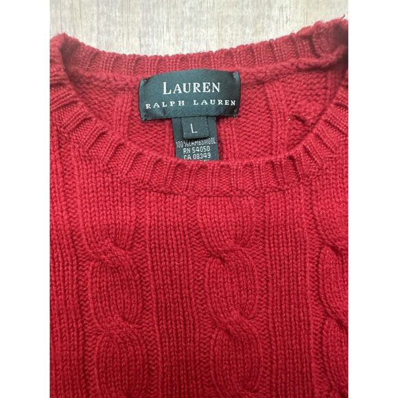 Lauren Ralph Lauren Red Cable Knit Sweater - Picture 2 of 7